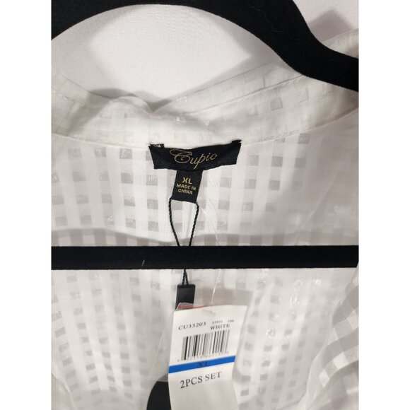 NWT Cupio Womens 2 Piece Top Peplum White Retro Y2K Fairycore XL - Picture 3 of 4